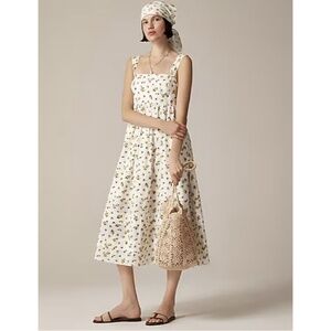 NWT J. Crew Squareneck midi dress in budding rose print size p2